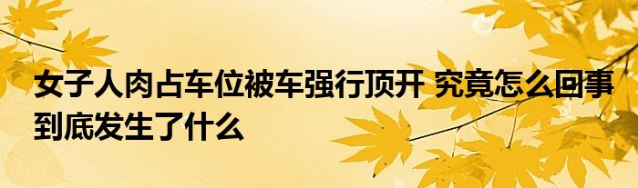 女子人肉占車位被車強(qiáng)行頂開 究竟怎么回事到底發(fā)生了什么