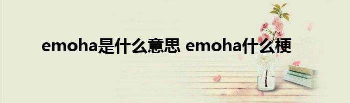 emoha是什么意思 emoha什么梗