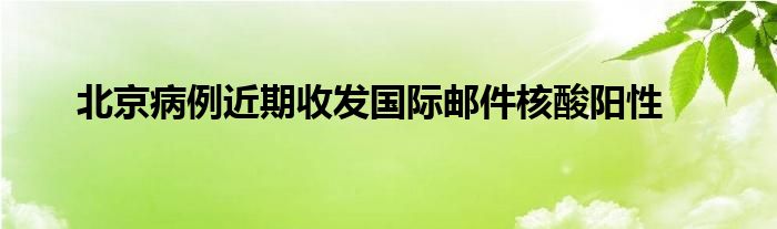 北京病例近期收發(fā)國(guó)際郵件核酸陽(yáng)性