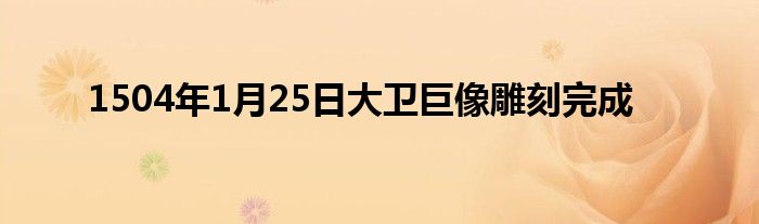 1504年1月25日大衛(wèi)巨像雕刻完成