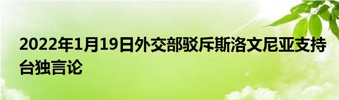 2022年1月19日外交部駁斥斯洛文尼亞支持臺(tái)獨(dú)言論