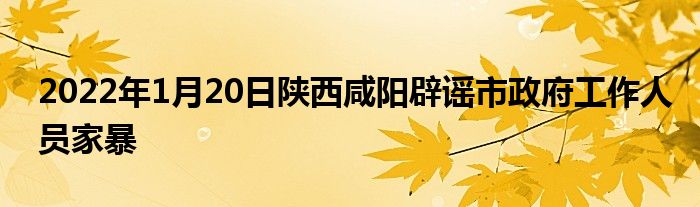 2022年1月20日陜西咸陽辟謠市政府工作人員家暴