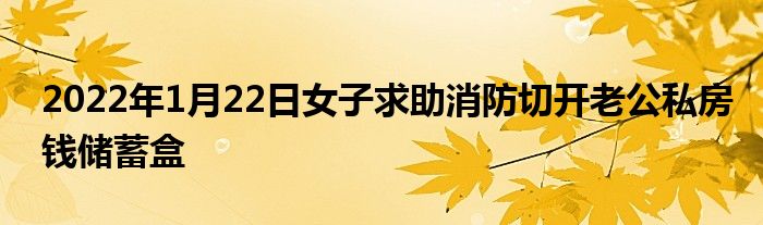 2022年1月22日女子求助消防切開老公私房錢儲蓄盒