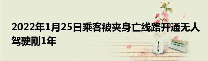 2022年1月25日乘客被夾身亡線(xiàn)路開(kāi)通無(wú)人駕駛剛1年