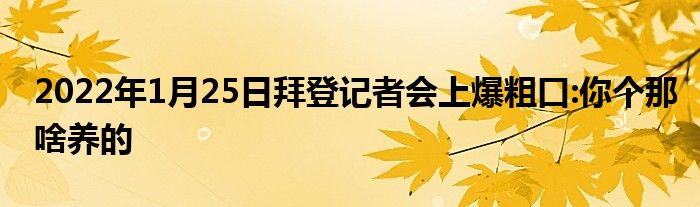 2022年1月25日拜登記者會(huì)上爆粗口:你個(gè)那啥養(yǎng)的