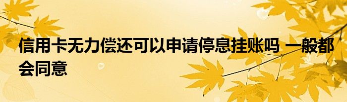 信用卡無力償還可以申請停息掛賬嗎 一般都會同意