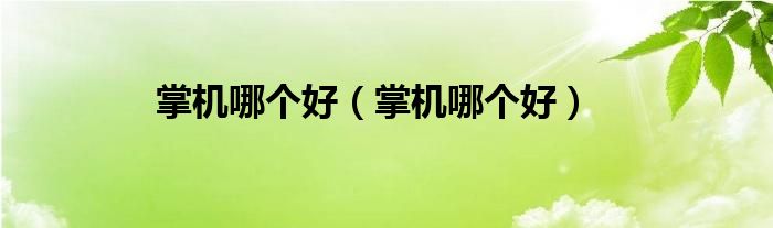 掌機(jī)哪個(gè)好（掌機(jī)哪個(gè)好）