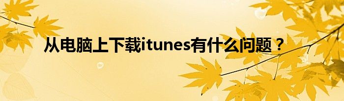 從電腦上下載itunes有什么問題？