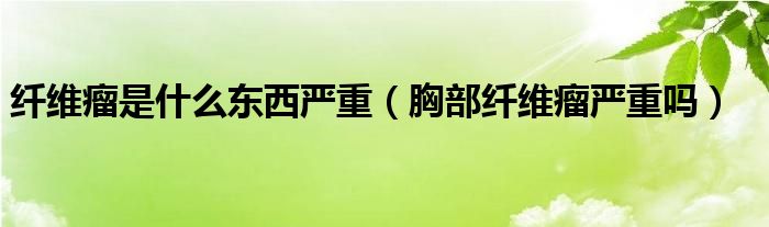 纖維瘤是什么東西嚴(yán)重（胸部纖維瘤嚴(yán)重嗎）