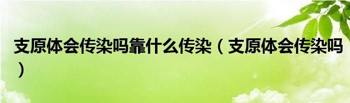 支原體會傳染嗎靠什么傳染（支原體會傳染嗎）