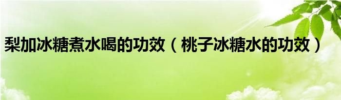 梨加冰糖煮水喝的功效（桃子冰糖水的功效）