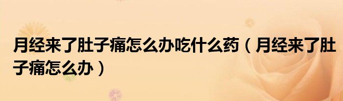 月經(jīng)來了肚子痛怎么辦吃什么藥（月經(jīng)來了肚子痛怎么辦）