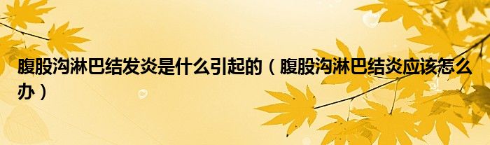 腹股溝淋巴結(jié)發(fā)炎是什么引起的（腹股溝淋巴結(jié)炎應(yīng)該怎么辦）