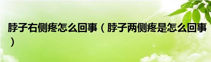 脖子右側疼怎么回事（脖子兩側疼是怎么回事）