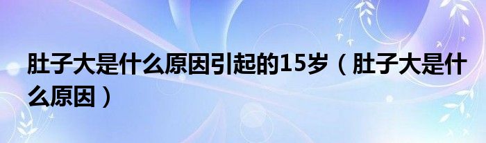 肚子大是什么原因引起的15歲（肚子大是什么原因）