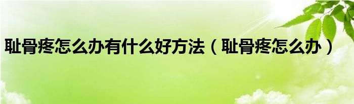 恥骨疼怎么辦有什么好方法（恥骨疼怎么辦）