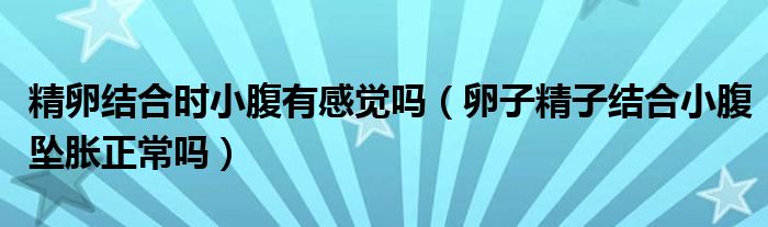 精卵結(jié)合時小腹有感覺嗎（卵子精子結(jié)合小腹墜脹正常嗎）