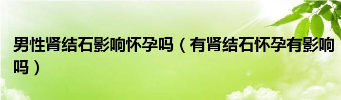 男性腎結(jié)石影響懷孕嗎（有腎結(jié)石懷孕有影響嗎）