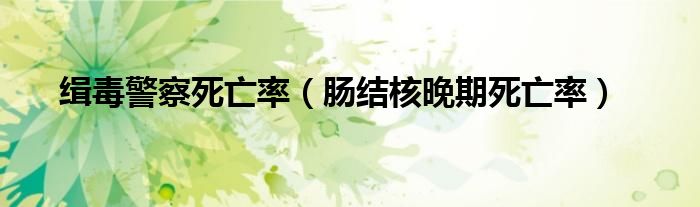 緝毒警察死亡率（腸結(jié)核晚期死亡率）