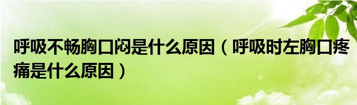 呼吸不暢胸口悶是什么原因（呼吸時(shí)左胸口疼痛是什么原因）