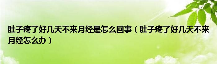 肚子疼了好幾天不來月經(jīng)是怎么回事（肚子疼了好幾天不來月經(jīng)怎么辦）