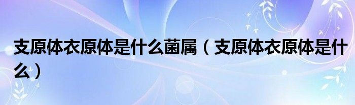 支原體衣原體是什么菌屬（支原體衣原體是什么）