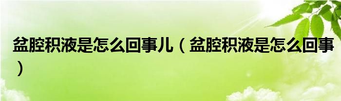 盆腔積液是怎么回事兒（盆腔積液是怎么回事）