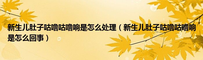 新生兒肚子咕嚕咕嚕響是怎么處理（新生兒肚子咕嚕咕嚕響是怎么回事）