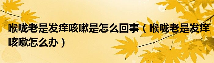 喉嚨老是發(fā)癢咳嗽是怎么回事（喉嚨老是發(fā)癢咳嗽怎么辦）