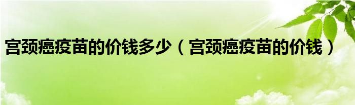 宮頸癌疫苗的價(jià)錢(qián)多少（宮頸癌疫苗的價(jià)錢(qián)）