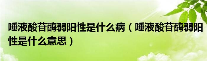 唾液酸苷酶弱陽(yáng)性是什么病（唾液酸苷酶弱陽(yáng)性是什么意思）