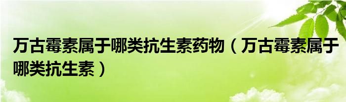 萬(wàn)古霉素屬于哪類(lèi)抗生素藥物（萬(wàn)古霉素屬于哪類(lèi)抗生素）