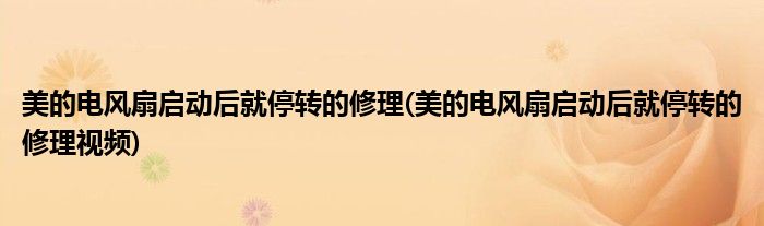 美的電風(fēng)扇啟動后就停轉(zhuǎn)的修理(美的電風(fēng)扇啟動后就停轉(zhuǎn)的修理視頻)