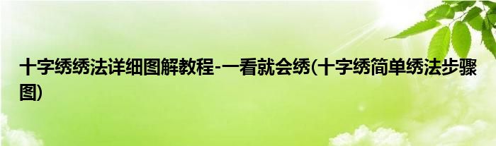 十字繡繡法詳細圖解教程-一看就會繡(十字繡簡單繡法步驟圖)