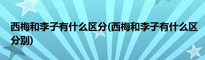 西梅和李子有什么區(qū)分(西梅和李子有什么區(qū)分別)