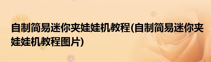 自制簡(jiǎn)易迷你夾娃娃機(jī)教程(自制簡(jiǎn)易迷你夾娃娃機(jī)教程圖片)