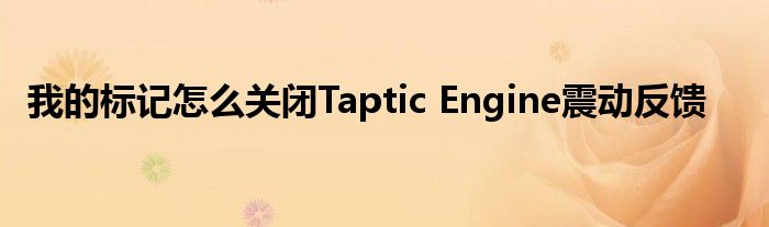 我的標(biāo)記怎么關(guān)閉Taptic Engine震動反饋