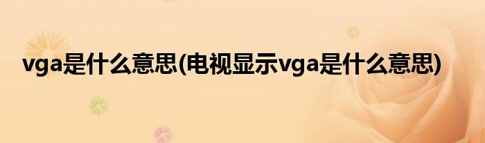 vga是什么意思(電視顯示vga是什么意思)