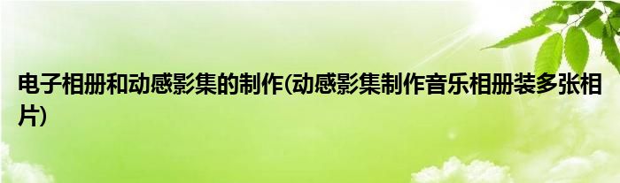 電子相冊和動感影集的制作(動感影集制作音樂相冊裝多張相片)