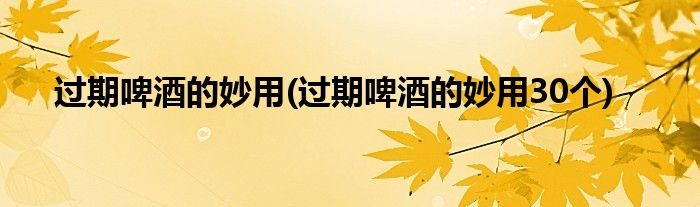 過(guò)期啤酒的妙用(過(guò)期啤酒的妙用30個(gè))