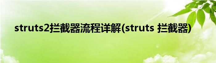 struts2攔截器流程詳解(struts 攔截器)