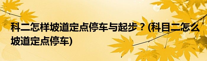 科二怎樣坡道定點(diǎn)停車與起步？(科目二怎么坡道定點(diǎn)停車)