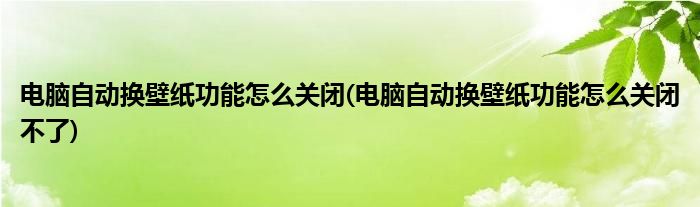 電腦自動換壁紙功能怎么關(guān)閉(電腦自動換壁紙功能怎么關(guān)閉不了)