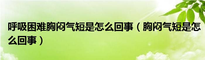 呼吸困難胸悶氣短是怎么回事（胸悶氣短是怎么回事）