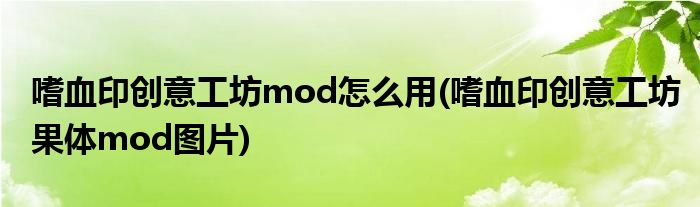 嗜血印創(chuàng)意工坊mod怎么用(嗜血印創(chuàng)意工坊果體mod圖片)