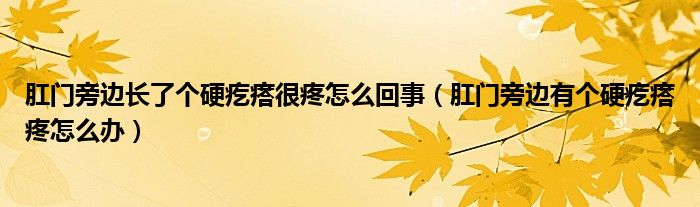 肛門旁邊長了個硬疙瘩很疼怎么回事（肛門旁邊有個硬疙瘩疼怎么辦）