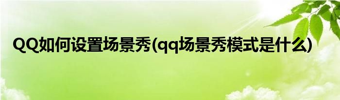 QQ如何設(shè)置場景秀(qq場景秀模式是什么)