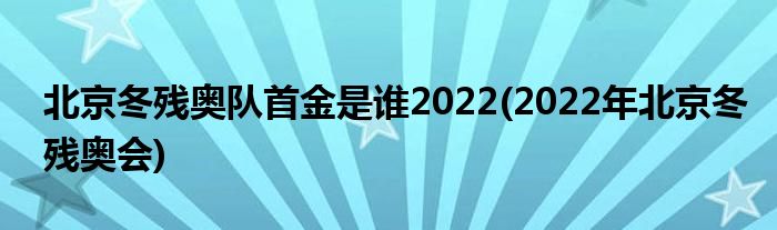 北京冬殘奧隊首金是誰2022(2022年北京冬殘奧會)