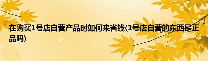 在購(gòu)買1號(hào)店自營(yíng)產(chǎn)品時(shí)如何來(lái)省錢(1號(hào)店自營(yíng)的東西是正品嗎)