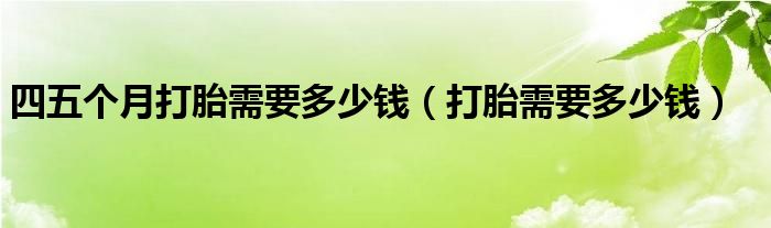 四五個月打胎需要多少錢（打胎需要多少錢）